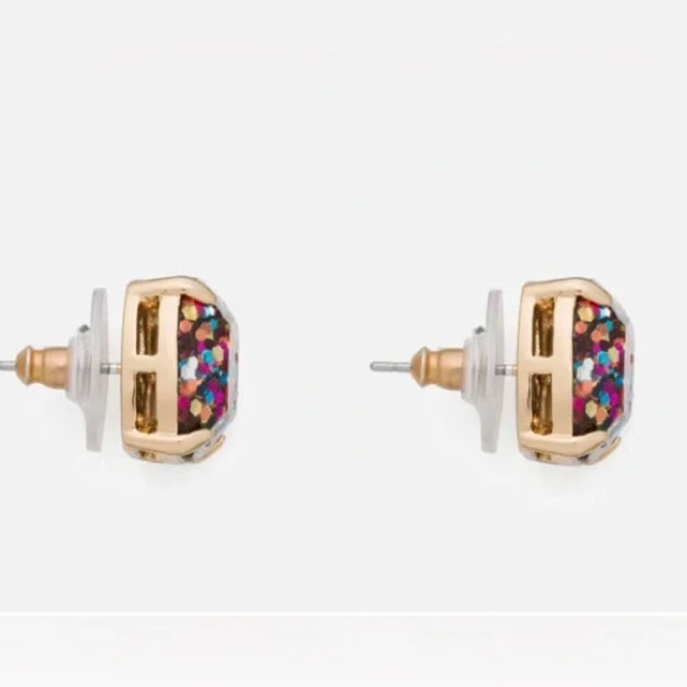 Multicolor Glitter Stud Earrings - image 2